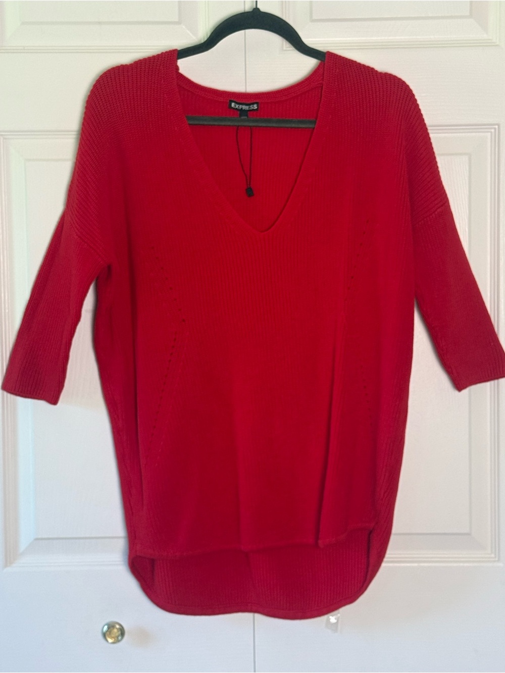 Express Red Oversized Knit Sweater Cozy Girl Soft Grunge Minimalist Chic